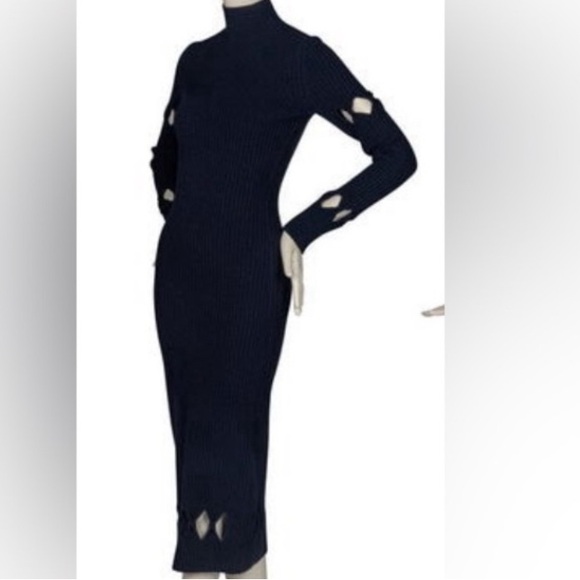 🔥❤️ EUC Victoria Beckham Mock Turtleneck Midi Sweater Dress - Picture 2 of 14